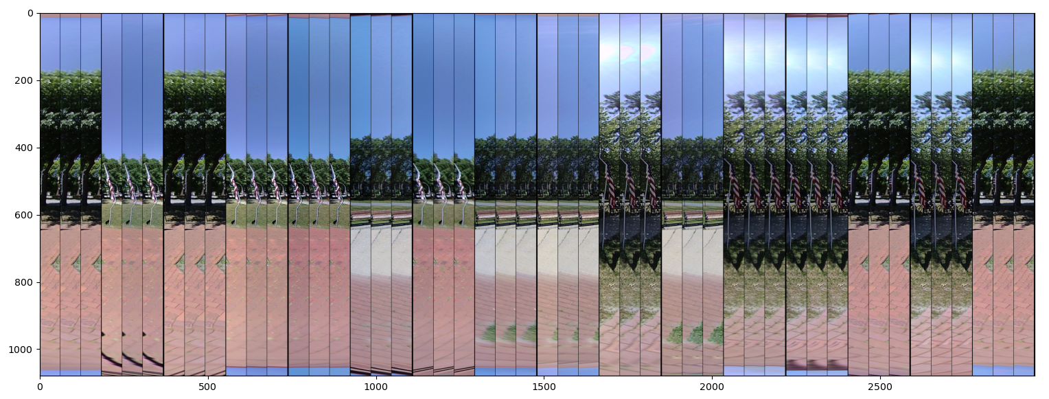 slice, target, and corrected for each side of each image