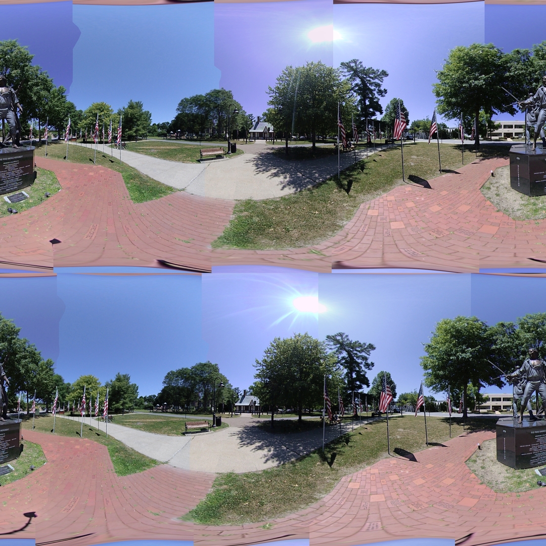 Global color correction does not fix the seam lines.